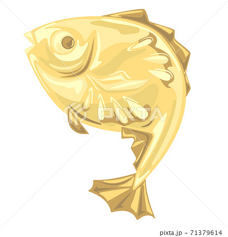 金のお正月縁起物 鯛 アイコン風イラストのイラスト素材
