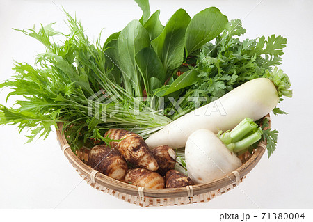 秋野菜集合 家庭菜園の写真素材