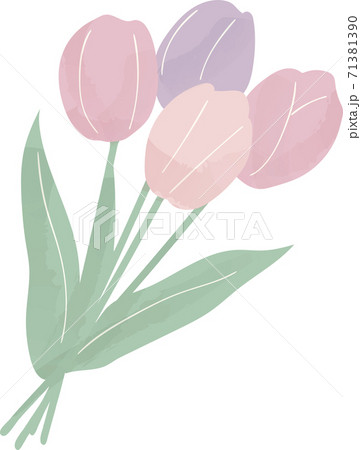 春 チューリップ 花束のイラスト素材