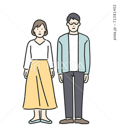 若い夫婦 全身イラスト素材 若い夫婦 全身イラスト素材 71381402