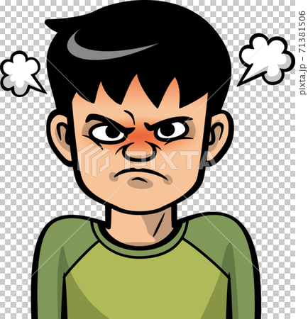 一個憤怒的年輕人的圖像插圖 一個憤怒的年輕人的圖像插圖 71381506