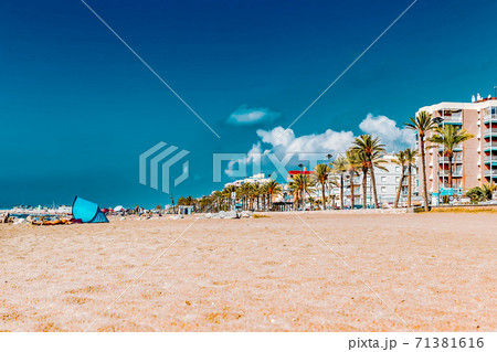 Seafront, beach,coast in Spain. Suburb of Barcelona, Catalonia Seafront, beach,coast in Spain. Suburb of Barcelona, Catalonia 71381616