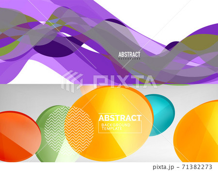 Set of two minimal geometric abstract backgrounds. Vector illustration for covers, banners, flyers and posters and other designs 71382273