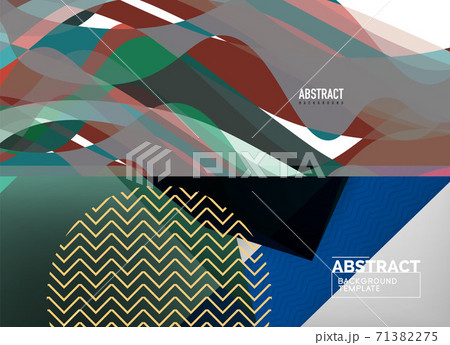 Set of two minimal geometric abstract backgrounds. Vector illustration for covers, banners, flyers and posters and other designs 71382275