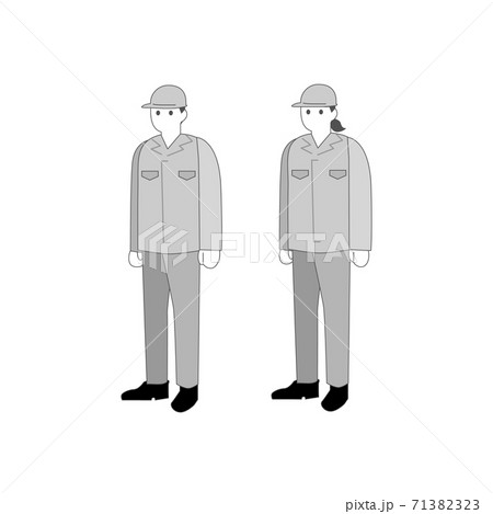 作業着姿の男女のイラスト素材のイラスト素材