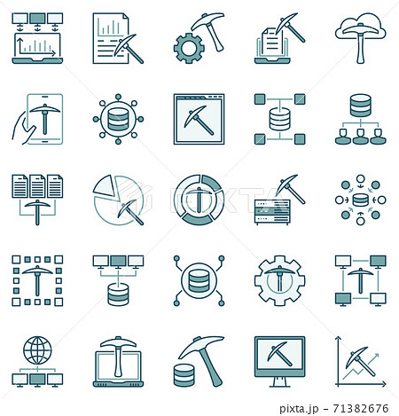 Data Mining Technology colored concept vector icons 71382676