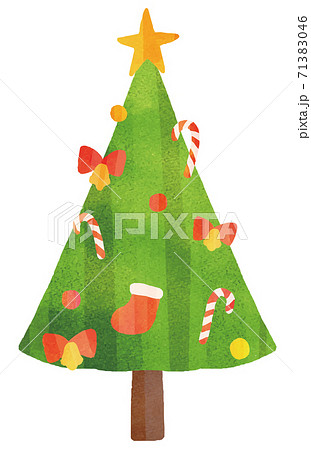 水彩風クリスマスツリー 水彩風クリスマスツリー 71383046