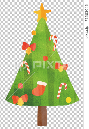 水彩風クリスマスツリー 水彩風クリスマスツリー 71383046