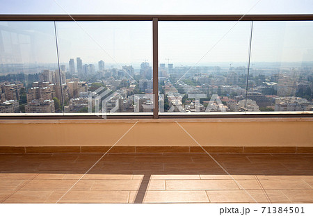 Modern Green Yellow Building Balconies On Stock Photo 696627505