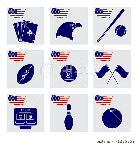 Vector USA Set American National Symbol Sports Vector USA Set American National Symbol Sports 71385558