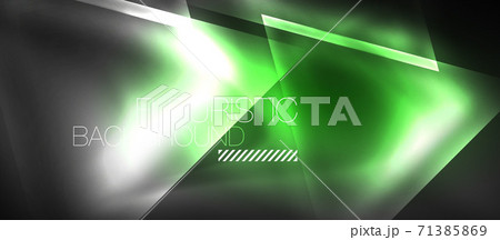 Neon geometric abstract background. Triangles with color glowing light effects in the dark. Vector illustration for covers, banners, flyers and posters and other 71385869