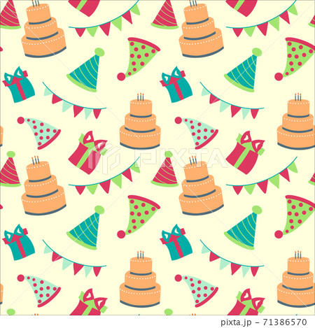 Vector seamless Happy birthday,festive pattern with colorful fireworks , balloon, box gift . birthday pattern seamless vector Vector seamless Happy birthday,festive pattern with colorful fireworks , balloon, box gift . birthday pattern seamless vector 71386570