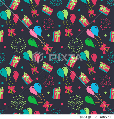 Vector seamless Happy birthday,festive pattern with colorful fireworks , balloon, box gift . birthday pattern seamless vector Vector seamless Happy birthday,festive pattern with colorful fireworks , balloon, box gift . birthday pattern seamless vector 71386571
