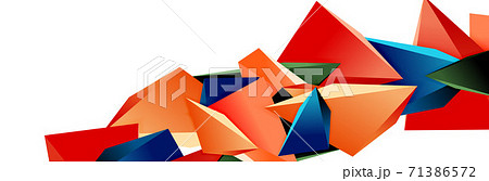 Triangle mosaic abstract background, 3d triangular low poly shapes. Geometric vector illustration for covers, banners, flyers and posters and other 71386572
