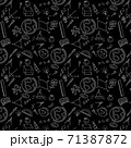 Seamless pattern. Back to school formulas. Doodle freehand chalk drawing on chalkboard 71387872