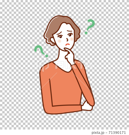 物忘れした30代40代女性のイラスト素材