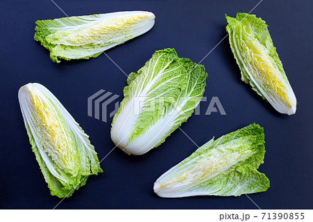 Chinese cabbage on dark background. 71390855