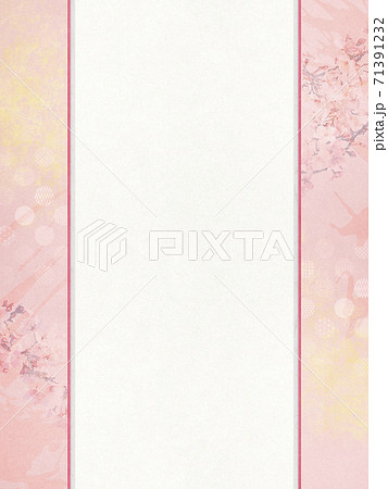 和紙の風合いを感じる背景素材 春、桜の季節【4:3】 和紙の風合いを感じる背景素材 春、桜の季節【4:3】 71391232