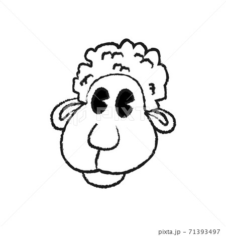 羊のキャラクターの顔のイラストのイラスト素材