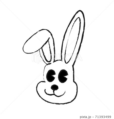 ウサギのキャラクターの顔のイラストのイラスト素材