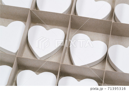 wooden gift box in the form of a many hearts 71395316
