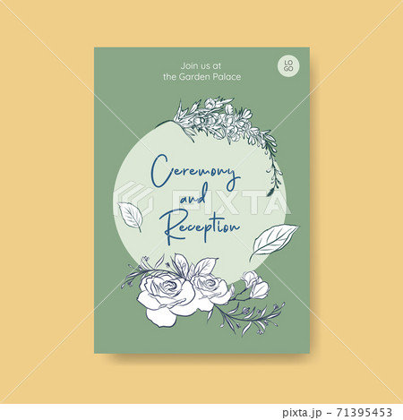Poster template with wedding ceremony concept design for brochure and leaflet vector illustration. 71395453