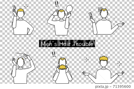 AGA　男性の頭髪トラブル　シチュエーションイラスト 71395600