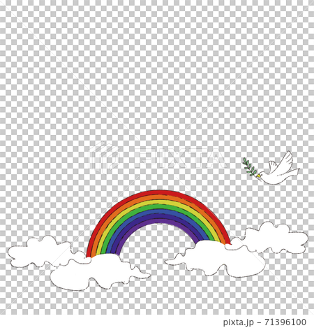 空・雲・虹・鳥のイラスト 71396100