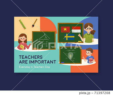 Facebook Template With Teacher S Day Concept のイラスト素材