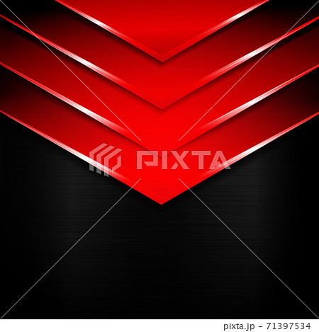 Abstract red metal arrow overlapping on metal background texture. 71397534