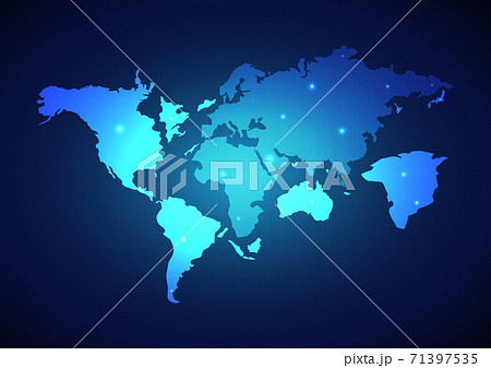 Abstract digital world map global social network. Technology background. Abstract digital world map global social network. Technology background. 71397535