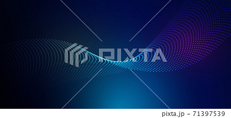 Abstract futuristic particle lines mesh on blue background with light effect. Technology concept. 71397539