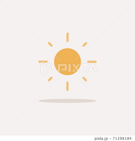 Shining sun. Color icon with shadow. Weather vector illustration 71398184