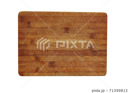 Wooden cutting Board isolated on a white background. Empty surface for slicing vegetables, fruits 71399813