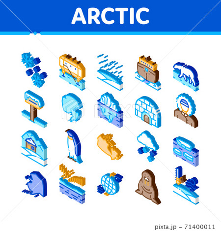 Arctic And Antarctic Isometric Icons Set Vector Arctic And Antarctic Isometric Icons Set Vector 71400011