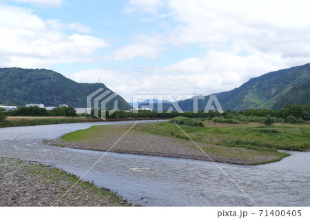 長野県坂城町 大望橋から千曲川を望む 71400405