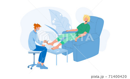 Pedicure Getting Woman In Beauty Salon Vector 71400420