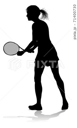 Tennis Silhouette Sport Player Womanのイラスト素材