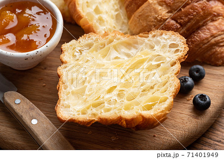 Halved croissant texture 71401949