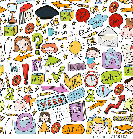 Concept of learning English. Flat design, vector pattern. 71403829