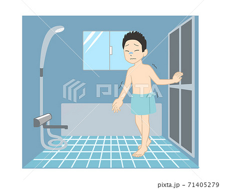 浴室が寒い　男性(線無し) 71405279
