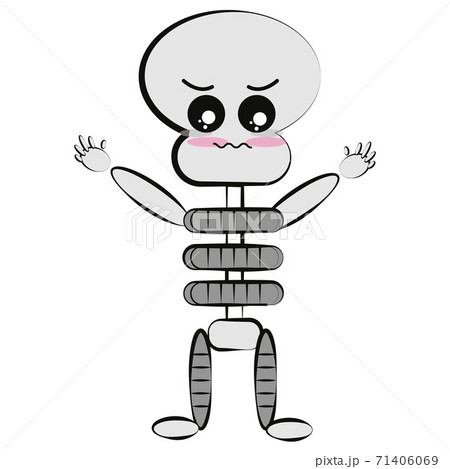 Cartoon Of A Skeleton Kawaiiのイラスト素材