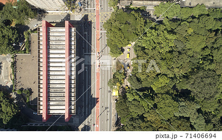 Topl view of MASP museum in Sao Paulo city, 71406694