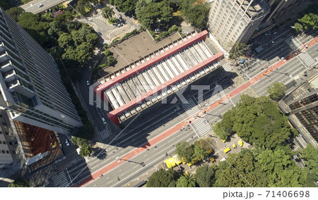 Topl view of MASP museum in Sao Paulo city, 71406698