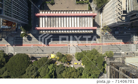 Topl view of MASP museum in Sao Paulo city, 71406701