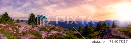 View of Tin Hat Cabin on top of a mountain. View of Tin Hat Cabin on top of a mountain. 71407337