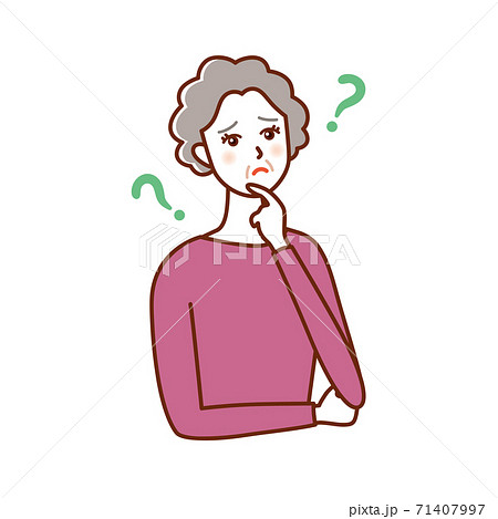 物忘れした高齢者の女性 物忘れした高齢者の女性 71407997