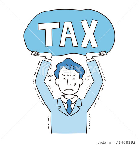 重い税金に耐える男性 71408192