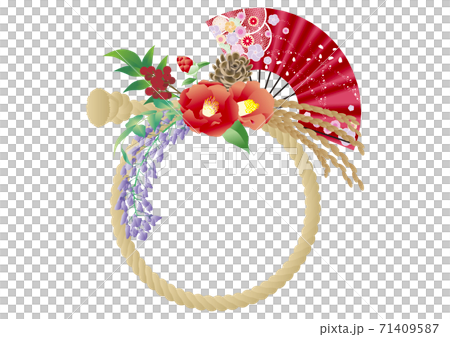 しめ飾り　しめ縄　正月飾り　正月素材 71409587