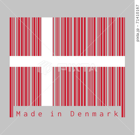 Barcode set the color of Denmark flag, 71410167